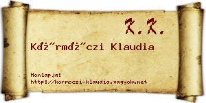 Körmöczi Klaudia névjegykártya