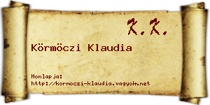 Körmöczi Klaudia névjegykártya