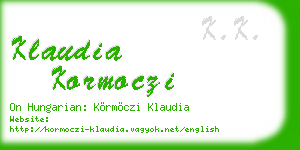 klaudia kormoczi business card