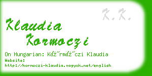 klaudia kormoczi business card